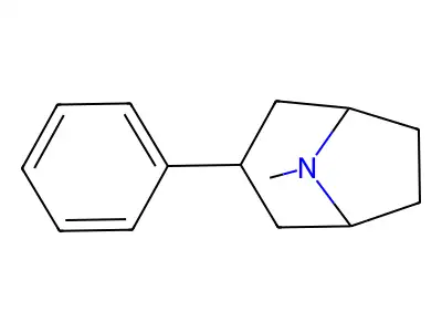 8-Azabicyclo(3.2.1)octane, 8-methyl-3-phenyl- structure