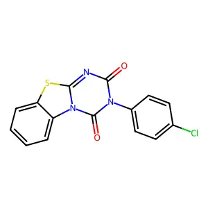 3-(4-chlorophenyl)-2H-[1,3,5]triazino[2,1-b][1,3]benzothiazole-2,4(3H)-dione structure