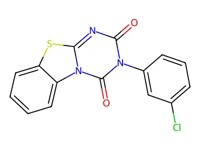 3-(3-chlorophenyl)-2H-[1,3,5]triazino[2,1-b][1,3]benzothiazole-2,4(3H)-dione structure