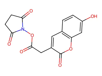 2,5-Dioxopyrrolidin-1-yl 2-(7-hydroxy-2-oxo-2H-chromen-4-yl)acetate structure