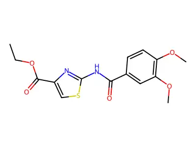 Ethyl 2-[(3,4-dimethoxybenzoyl)amino]-1,3-thiazole-4-carboxylate structure