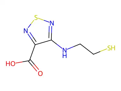 4-(2-sulfanylethylamino)-1,2,5-thiadiazole-3-carboxylic Acid structure