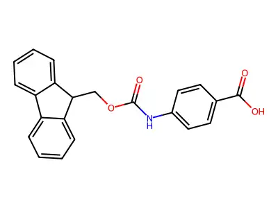 4-((((9H-fluoren-9-yl)methoxy)carbonyl)amino)benzoic acid structure