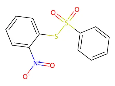 Benzenesulfonothioic acid, S-(2-nitrophenyl) ester structure