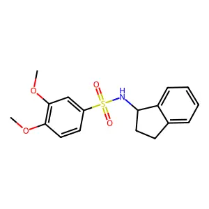 N-(2,3-dihydro-1H-inden-1-yl)-3,4-dimethoxybenzene-1-sulfonamide structure