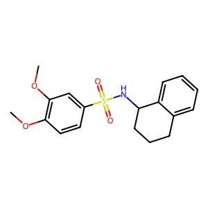 3,4-dimethoxy-N-(1,2,3,4-tetrahydronaphthalen-1-yl)benzenesulfonamide structure