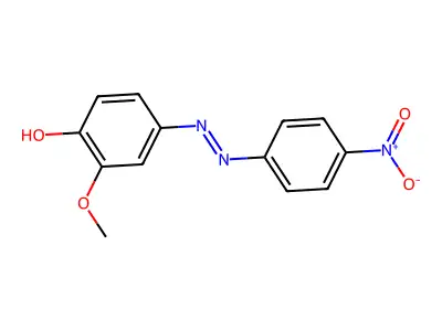 2-Methoxy-4-[2-(4-nitrophenyl)hydrazinylidene]cyclohexa-2,5-dien-1-one structure