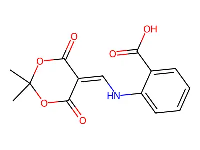 2-{[(2,2-Dimethyl-4,6-dioxo-1,3-dioxan-5-ylidene)methyl]amino}benzoic acid structure