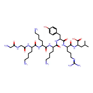 H-Gly-Gly-Lys-Lys-Lys-Tyr-Arg-Leu-OH structure
