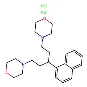 4,4'-(3-(1-Naphthyl)pentamethylene)dimorpholine dihydrochloride structure