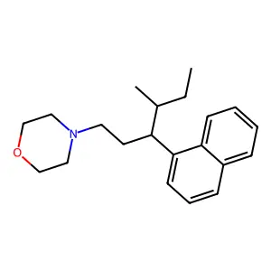 Morpholine, 4-(4-methyl-3-(1-naphthyl)hexyl)- structure