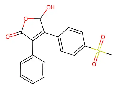 2(3H)-Furanone, dihydro-5-hydroxy-4-(4-(methylsulfonyl)phenyl)-3-phenyl- structure