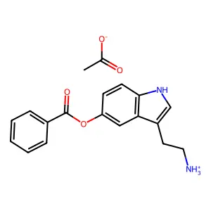 Indol-5-ol, 3-(2-aminoethyl)-, benzoate (ester), monoacetate structure