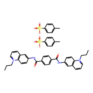 Quinolinium, 6,6'-(terephthaloyldiimino)bis(1-propyl-, di-p-toluenesulfonate structure