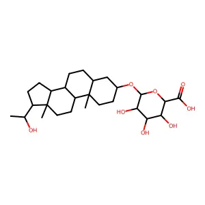 3-alpha,20-alpha-Dihydroxy-5-beta-pregnane 3-glucuronide structure
