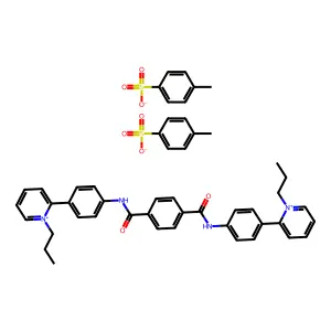 Pyridinium, 2,2'-(terephthaloylbis(imino-p-phenylene))bis(1-propyl-, di-p-toluenesulfonate structure
