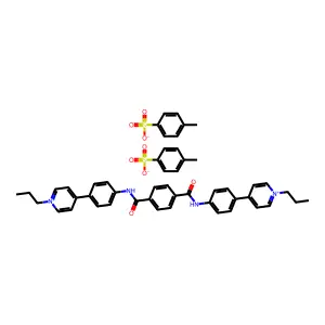 Pyridinium, 4,4'-(terephthaloylbis(imino-p-phenylene))bis(1-propyl-, di-p-toluenesulfonate structure