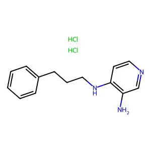 Pyridine, 3-amino-4-((3-phenylpropyl)amino)-, dihydrochloride structure
