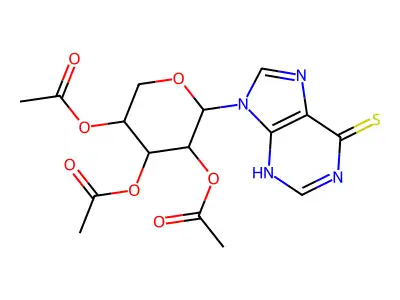 9-(2,3,4-Tri-O-acetylpentopyranosyl)-9H-purine-6-thiol structure