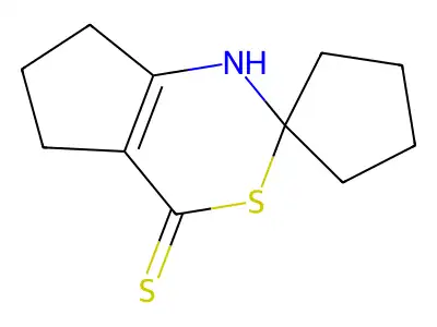 Spiro(cyclopentane-1,2'(4'H)-cyclopenta(d)(1,3)thiazine)-4'-thione, 1',5',6',7'-tetrahydro- structure