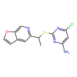 6-氯-2-(1-呋喃并[2,3-c]吡啶-5-基乙基硫基)嘧啶-4-胺 structure
