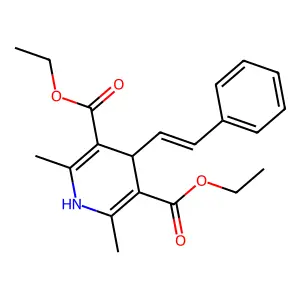 Diethyl trans-2,6-dimethyl-4-styryl-1,4-dihydro-3,5-pyridinedicarboxylate structure