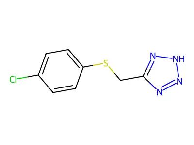 5-(((4-chlorophenyl)sulfanyl)methyl)-1H-1,2,3,4-tetrazole structure
