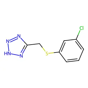 1H-Tetrazole, 5-(((m-chlorophenyl)thio)methyl)- structure