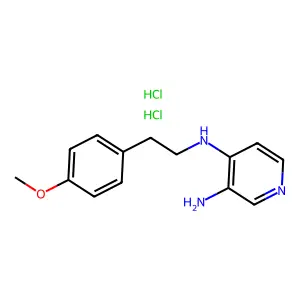 Pyridine, 3-amino-4-((p-methoxyphenethyl)amino)-, dihydrochloride structure