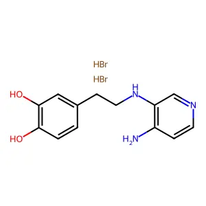 Pyrocatechol, 4-(2-((4-amino-3-pyridyl)amino)ethyl)-, dihydrobromide structure