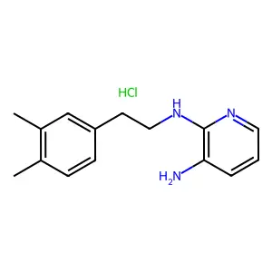 Pyridine, 3-amino-2-((3,4-dimethylphenethyl)amino)-, monohydrochloride structure