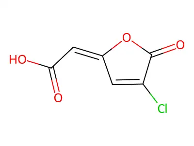 cis-2-Chloro-4-carboxymethylenebut-2-en-1,4-olide structure
