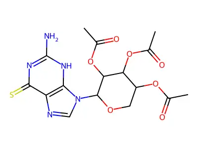 [4,5-diacetyloxy-6-(2-amino-6-sulfanylidene-3H-purin-9-yl)oxan-3-yl] acetate structure