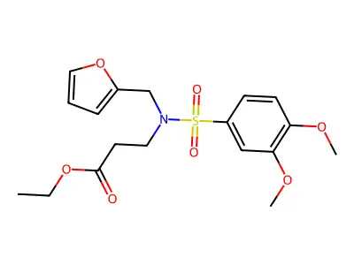 Ethyl 3-[(3,4-dimethoxyphenyl)sulfonyl-(furan-2-ylmethyl)amino]propanoate structure