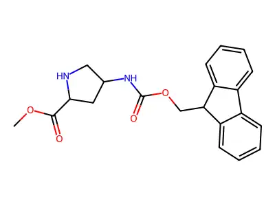 Methyl 4-(((9H-fluoren-9-YL)methoxy)carbonylamino)pyrrolidine-2-carboxylate structure