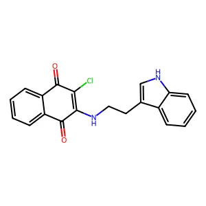 2-chloro-3-{[2-(1H-indol-3-yl)ethyl]amino}naphthoquinone structure