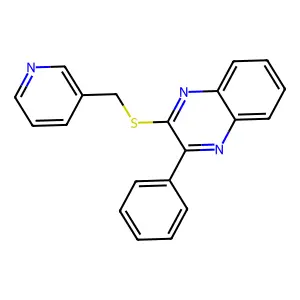 2-Phenyl-3-((3-pyridinylmethyl)thio)quinoxaline structure