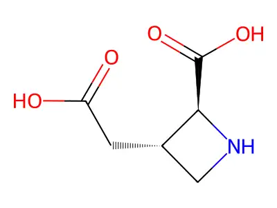 (2S,3S)-3-(carboxymethyl)azetidine-2-carboxylic acid structure