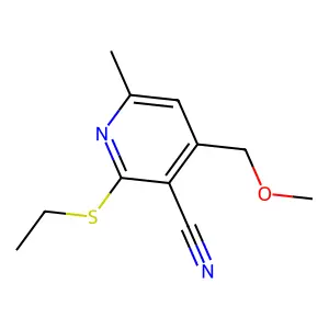 2-(Ethylsulfanyl)-4-(methoxymethyl)-6-methylpyridine-3-carbonitrile structure
