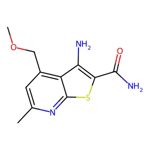 3-Amino-4-(methoxymethyl)-6-methylthieno[2,3-b]pyridine-2-carboxamide structure