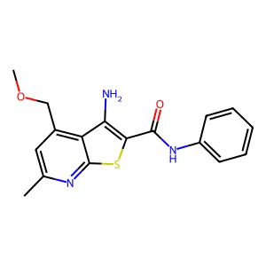 3-Amino-4-(methoxymethyl)-6-methyl-N-phenylthieno[2,3-b]pyridine-2-carboxamide structure