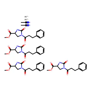 acetonitrile;methyl (4S)-2-oxo-1-(3-phenylpropanoyl)imidazolidin-3-ide-4-carboxylate;rhodium(2+) structure