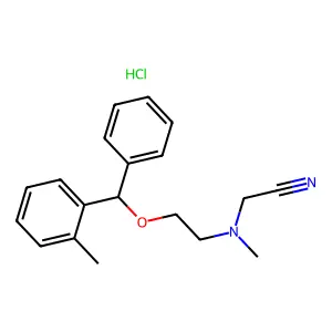 Acetonitrile, N-methyl-N-((2-methyldiphenylmethoxy)ethyl)amino-, hydrochloride structure