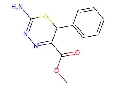Methyl 2-amino-6-phenyl-6H-1,3,4-thiadiazine-5-carboxylate structure