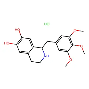 1,2,3,4-Tetrahydro-1-(3,4,5-trimethoxyphenyl)-6,7-isoquinolinediol hydrochloride structure