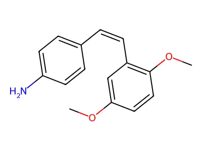4-[(Z)-2-(2,5-dimethoxyphenyl)ethenyl]aniline structure