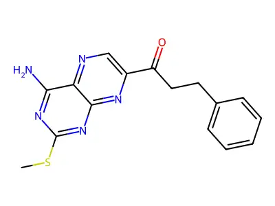 1-[4-Amino-2-(methylthio)-7-pteridinyl]-3-phenyl-1-propanone structure
