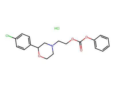 Carbonic acid, 2-(2-(4-chlorophenyl)-4-morpholinyl)ethyl phenyl ester, hydrochloride structure