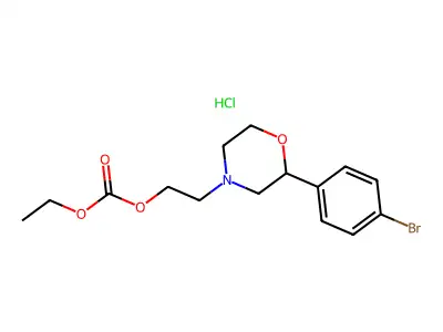 Carbonic acid, 2-(2-(4-bromophenyl)-4-morpholinyl)ethyl ethyl ester, hydrochloride structure