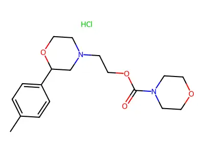 4-Morpholinecarboxylic acid, 2-(2-(4-methylphenyl)-4-morpholinyl)ethyl ester, monohydrochloride structure